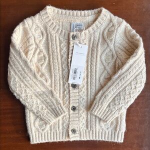 Janie and Jack Cream Cable Knit Cardigan